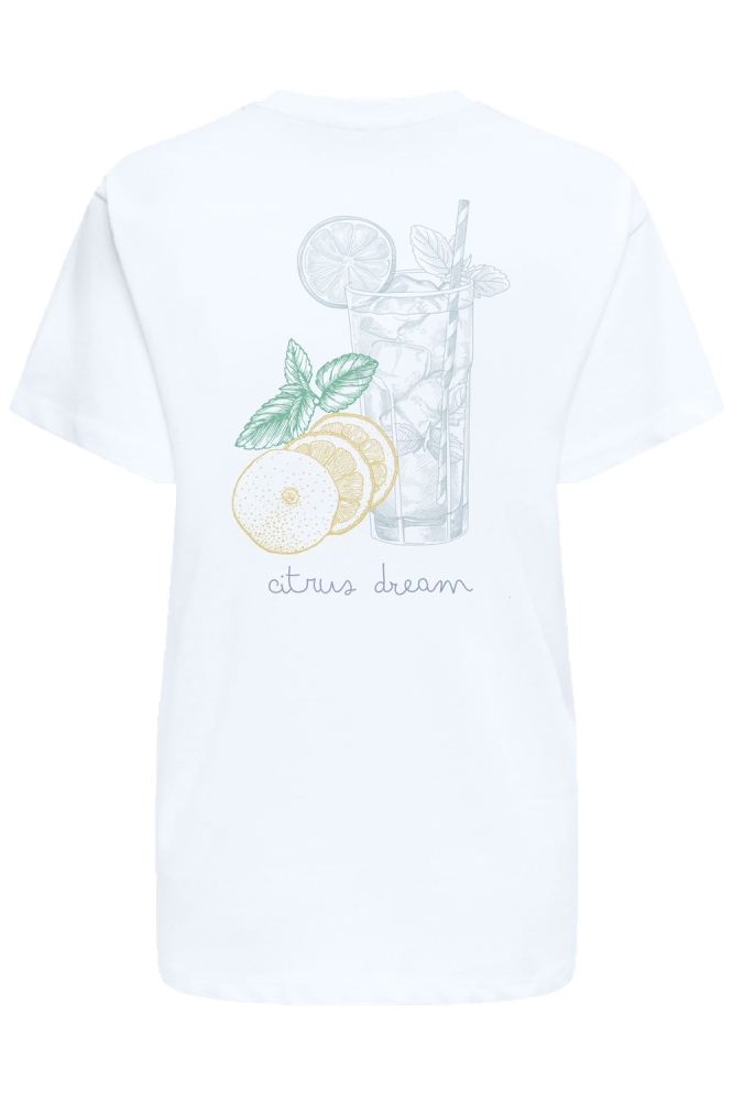 ONLVIVVI LIFE S/S LOVELY TOP CS JRS 15357393 BRIGHT WHITE/CITRUS DRE